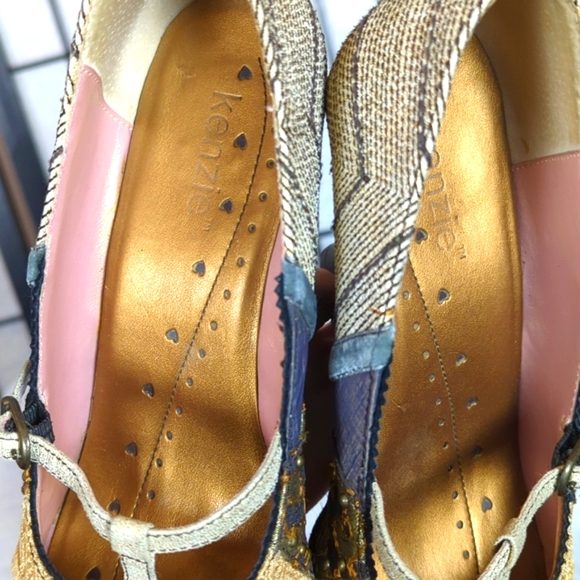 2/20 Kensie patchwork wedge shoes size 8.5 - Picture 6 of 7